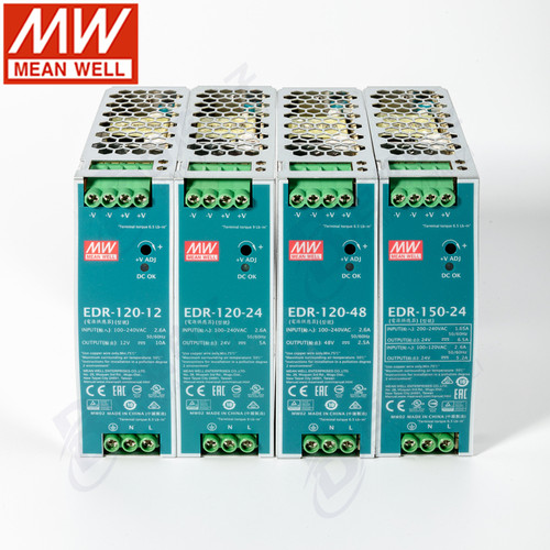 台湾明纬EDR-120/150 120W/150W 12V/24V/48V导轨开关电源 DC可选