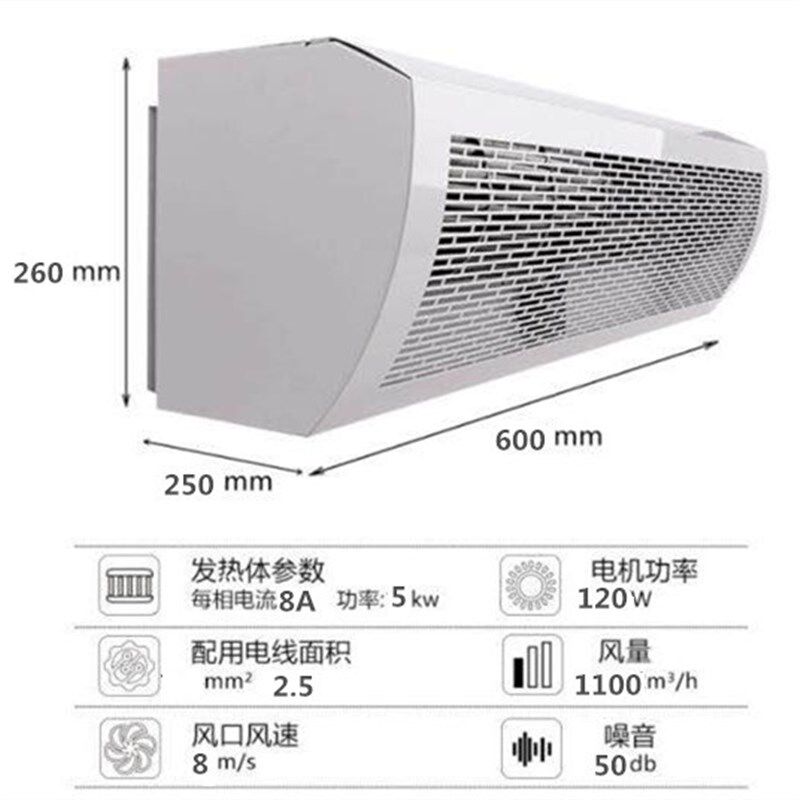 DRM1506贯流电热风幕工业大功率电暖风陶瓷加热壁挂式取暖器包邮