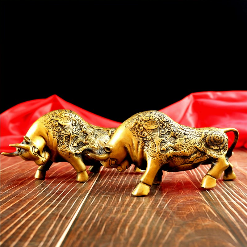 纯铜牛摆件财牛运牛仿古铜牛招财牛礼品铜工艺品小号炒股铜牛风水