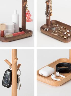 玄关动开门人体自感应支架灯钥匙收架首纳面饰架实木杂物59530桌