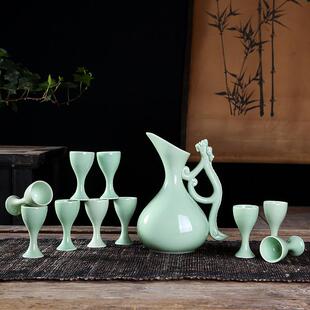 酒白酒具装半套具斤装复古陶瓷WAL酒盅酒杯青瓷日式清酒小酒杯分
