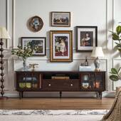 法式 中古风全木电视柜美实式 小户型CER客厅物储柜风复古家具