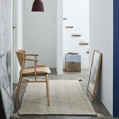 丹麦 Fritz Hansen北欧进口轻奢N01单人靠背实木餐椅子简约现代式