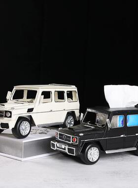 Z2J复古创意铁艺汽车老爷车模型纸巾盒抽纸盒家用客厅创意摆件装