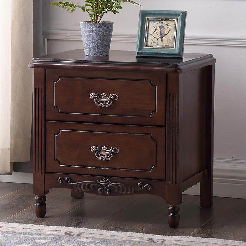 简约现代美式实木床头柜胡桃色欧式家用卧室复古收纳床边柜整,电子元器件市场,其它元器件,淘宝优惠券,粉丝福利购,淘宝优惠卷