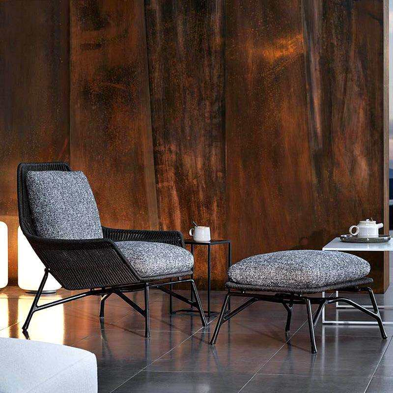 户外休闲椅阳台沙发茶几组合庭院藤椅脚踏阳光房花园酒店绳编家具