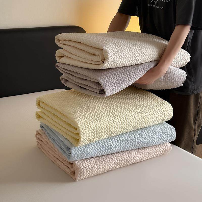 舒适透气莱赛尔夹棉床笠三件套加高席梦思保护套简约纯色1.5/1.