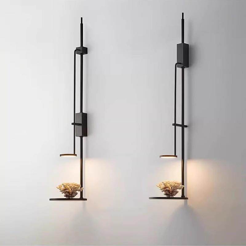 新中式复古置物架艺术壁灯酒店民宿走廊过道设计师氛围感墙壁挂灯