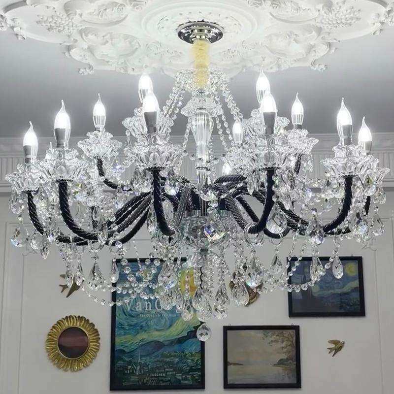 法式轻奢水晶吊灯客厅创意个性餐厅灯复古宫廷风高档大气别墅灯具
