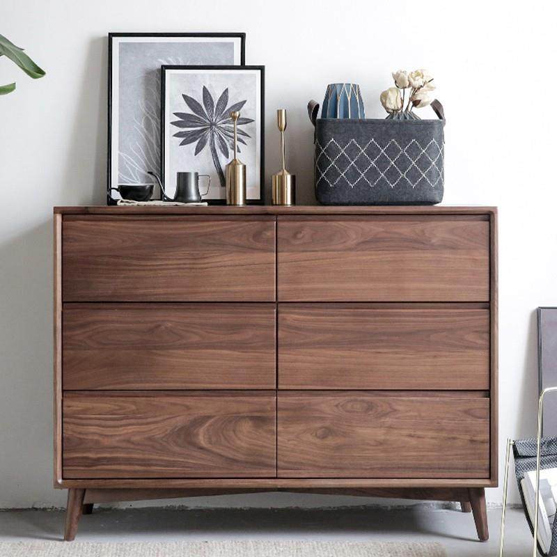 北欧全实木六斗柜卧室抽屉储物柜现代简约北美黑胡桃木客厅置物柜,电子元器件市场,其它元器件,淘宝优惠券,粉丝福利购,淘宝优惠卷