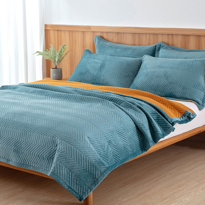 冬季一面绒一面棉床盖2021新款榻榻米床盖定制3米炕盖水晶绒加厚