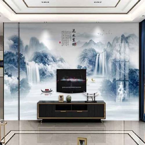 新中式简约电视背景墙竹木纤维集成墙板扣板客厅沙发护墙板装饰板