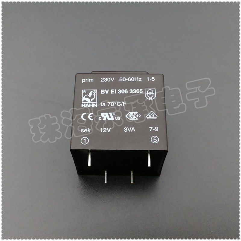 进口德国 BV EI 306 3365 HAHN公鸡 230V转12V 电源变压器