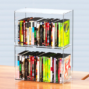 亚克力dvd展示柜摆放光盘碟片整理架防尘CD收藏盒透明专辑收纳盒