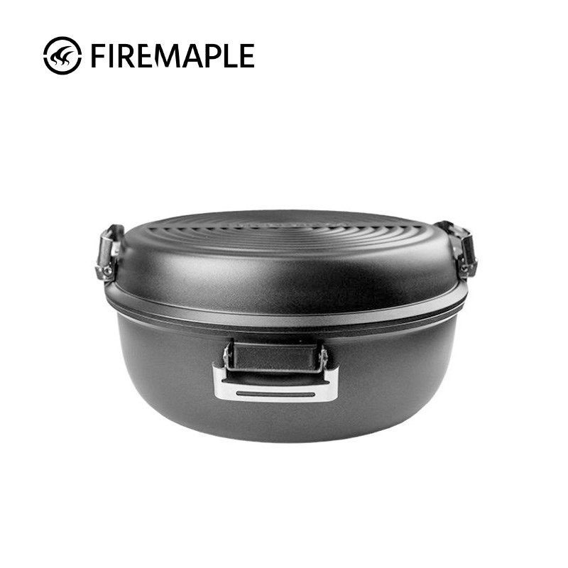 火枫山宴铸铝多功能露营折叠套锅煎锅微压轻便户外不粘炖锅明火锅