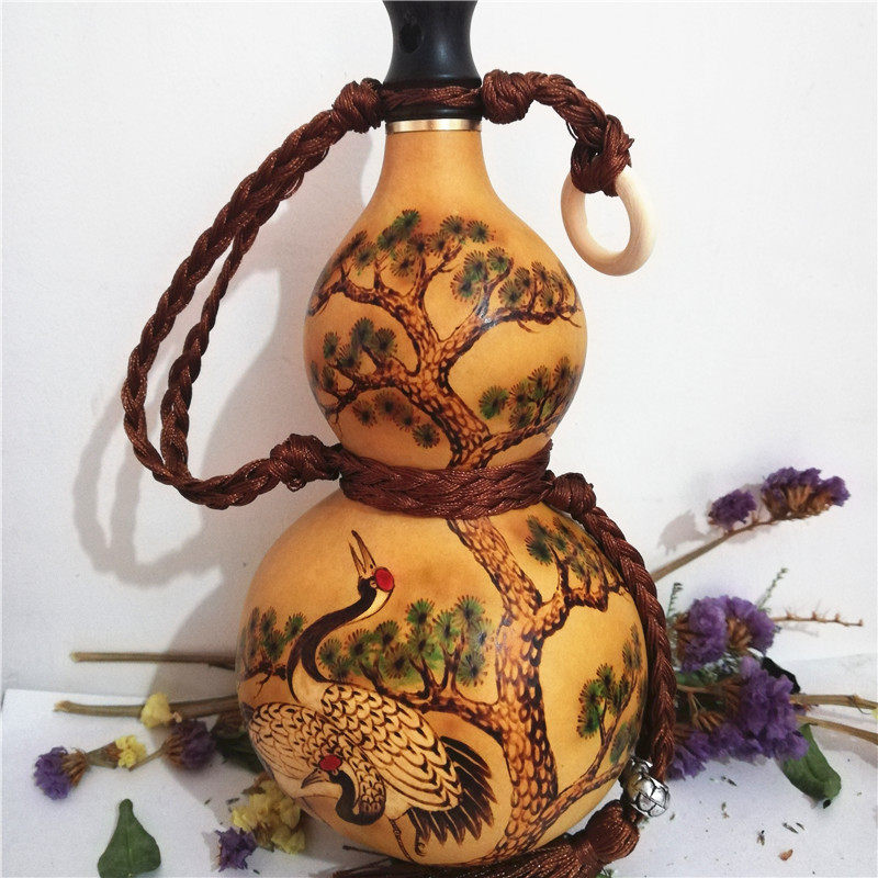 蜂蜡防渗随身烙画墨刻酒壶收藏彩绘装水天然酒葫芦手工艺品摆件