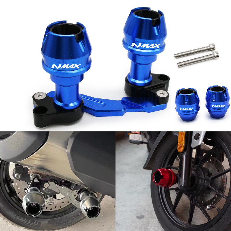 适用XMAX300 NMAX155改装排气管防摔胶球保护杆前轮防摔前叉杯
