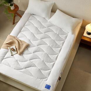 2024新款瑞士山宁泰全棉大豆软床垫日式简约白色保暖垫被可折叠