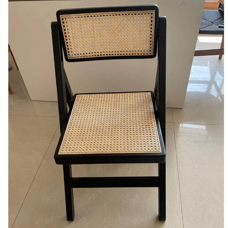 设计师北欧实木折叠椅子酒店民宿阳台茶楼藤椅客厅家具真藤餐椅