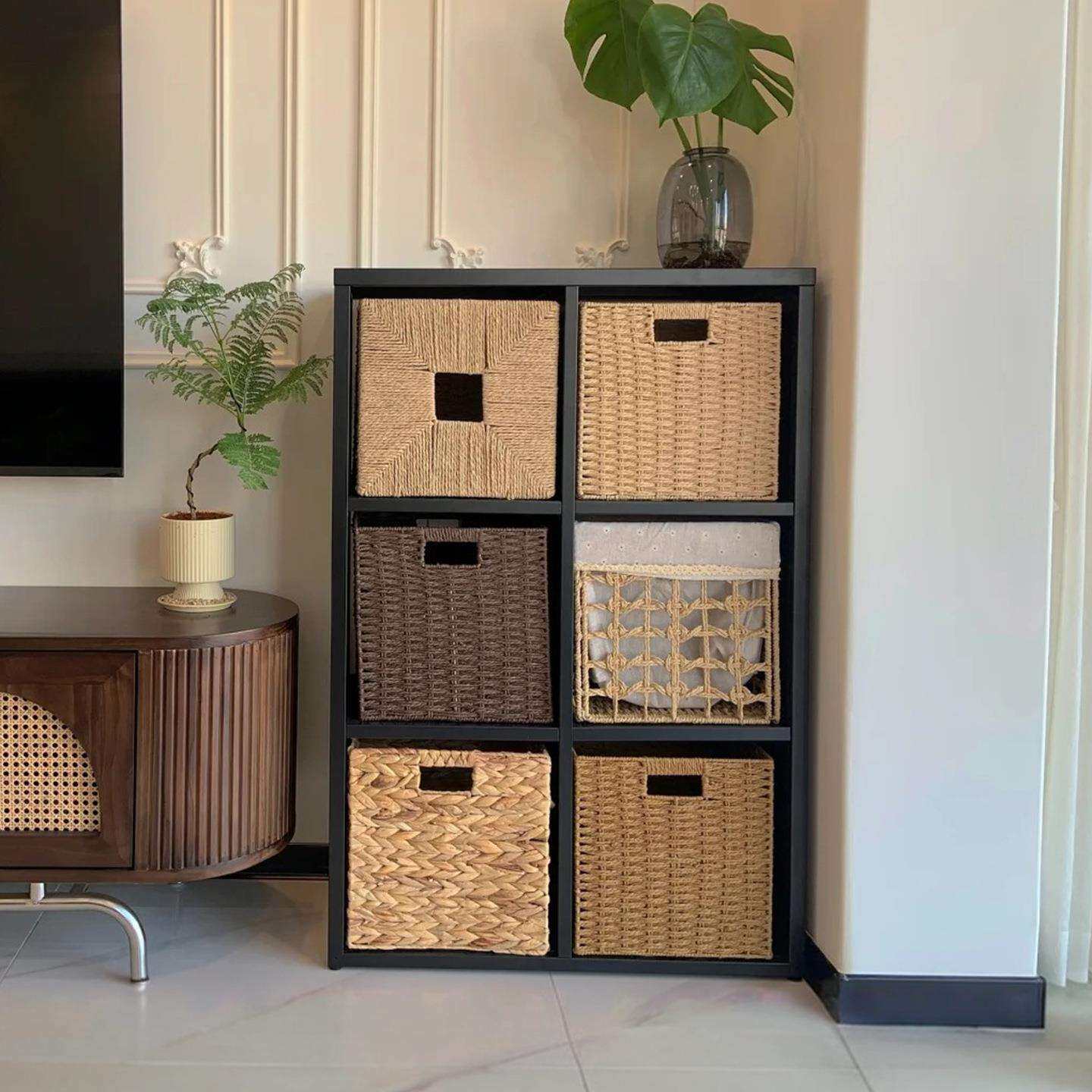 实木芯斗柜电视侧边柜客厅沙发隔断柜六格柜落地柜书架中古置物架