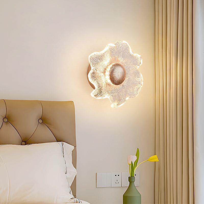 地中海风格花朵壁灯|20W轻奢设计自然光调节适合书房和卧室壁灯