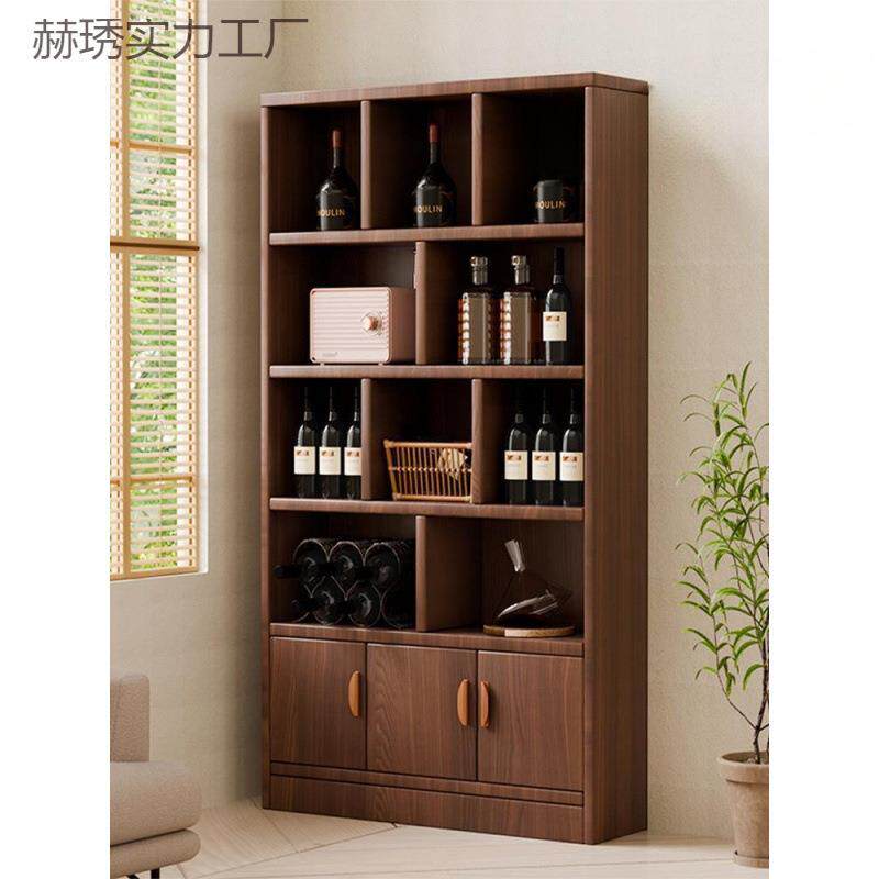 实木酒柜家用客厅置物架展示柜商用简约小型玄关柜靠墙隔断柜酒架