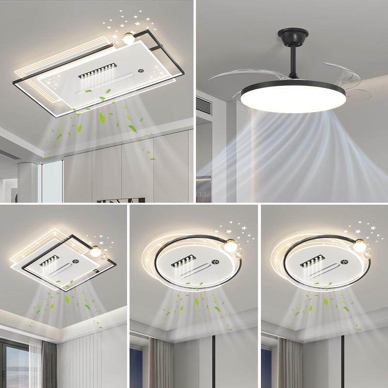 客厅吸顶风扇灯餐厅卧室风扇灯负离子液晶屏显吸顶灯主厅风扇灯具