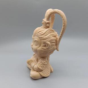 大叶黄杨木雕刻齐OIX天大款摆圣件饰规格10×45×40摆家居客0厅艺