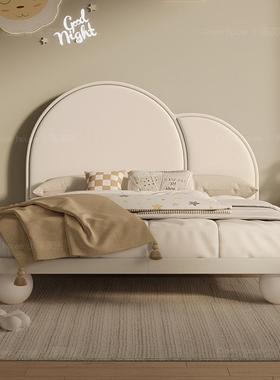 TYD100公主床女孩卧室奶油风1米5法式单人实木成长型女生儿童床现