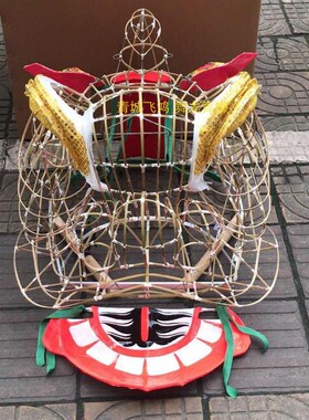 醒狮舞狮训练狮头醒狮狮头训练框架练习狮头框架狮头竹编狮头