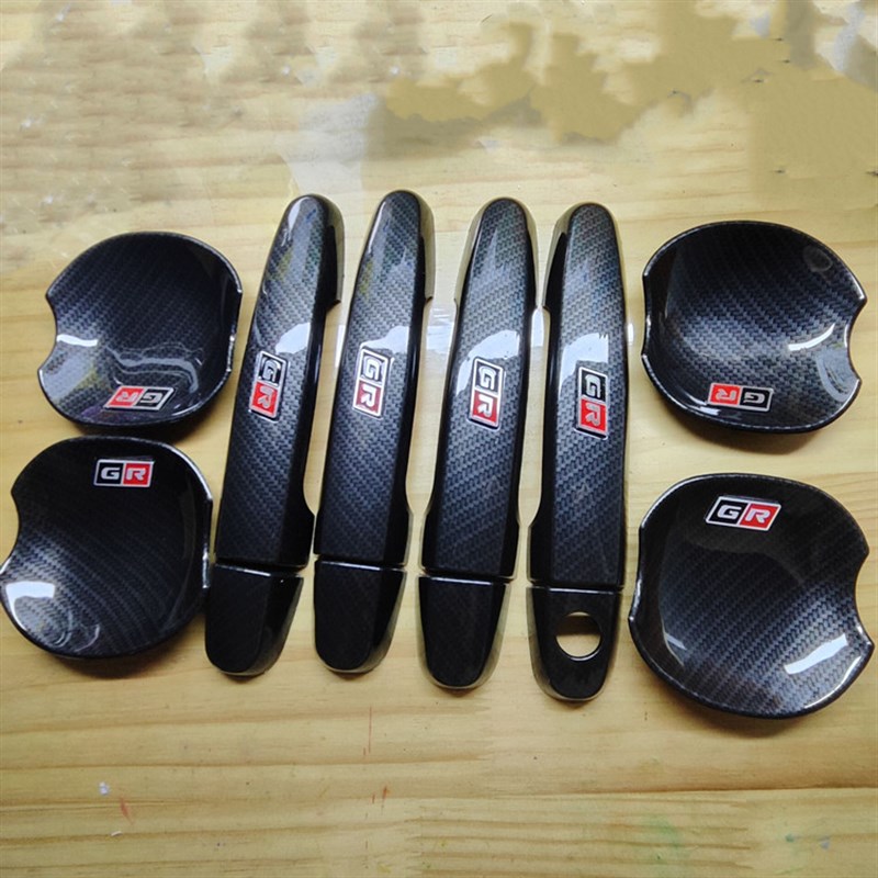 适用于08-14年海拉克斯HILUX VIGO皮卡改装炭纤纹拉手门碗带GR标