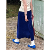 司童 青金石蓝丝绒半身裙冬2025新款 通勤高腰a字中长裙裙子