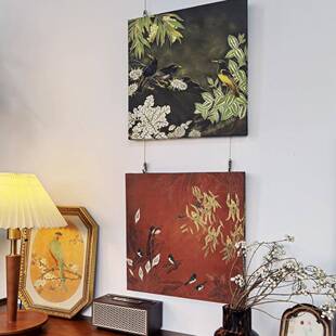 百鸟朝阳客厅装饰画新式高级沙发背景C-4119墙挂感画中中古厅艺术