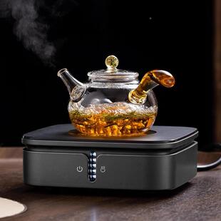 玻璃泡茶壶耐单壶加厚高温侧把茶壶茶水分离小号星韵侧把家用绿茶