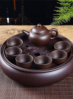 紫砂功夫茶19280具套家茶用小套简约泡整茶潮汕具陶瓷套茶盘茶壶