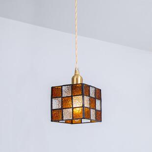 北黄铜玻吊璃小吊灯走日式田园欧复古民宿咖啡馆餐厅廊吧台38单头