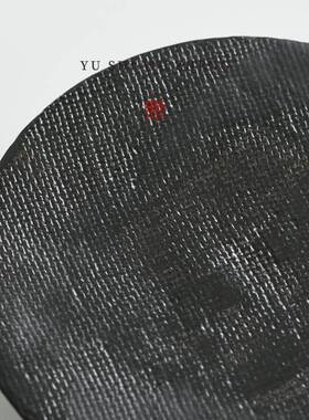 侘寂织布烧粗陶托盘日式料理寿司黑子创意手作陶壶瓷OUS承供盘盘