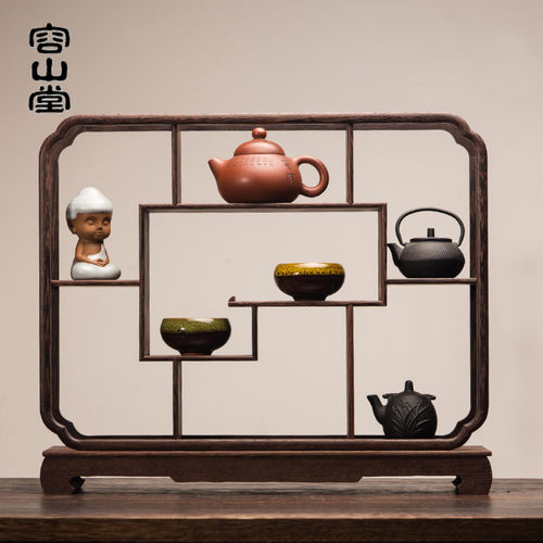 容山堂家俱颐阁实木茶杯架茶具架收纳层架博古架鸡翅木茶具配件家
