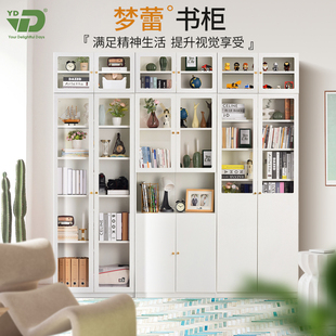 YDD组合书柜现代简约家用展示柜开放式收纳柜压克力落地铁艺书橱