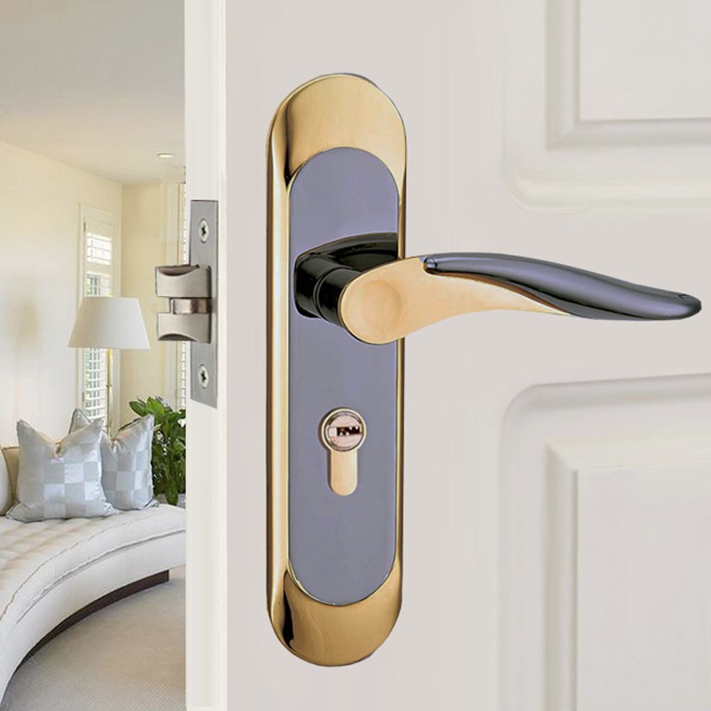 金锁利房门锁室内卧室实木门锁具静音把手锁三件套单舌通用型欧式