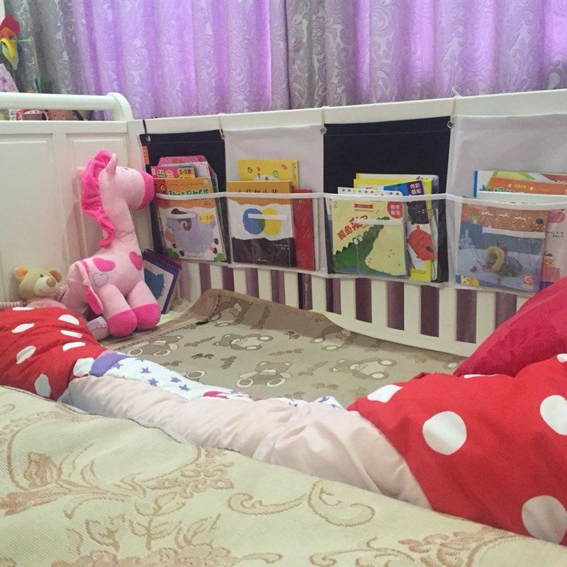 定做3格4格5格儿童图书挂袋拼色故事书收纳袋绘画课本透明挂书袋