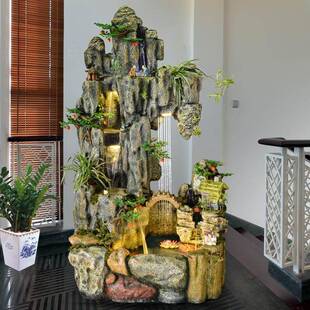 假石喷泉流水摆件办公室水山景鱼池客厅饰花园店铺地BXI流水器装