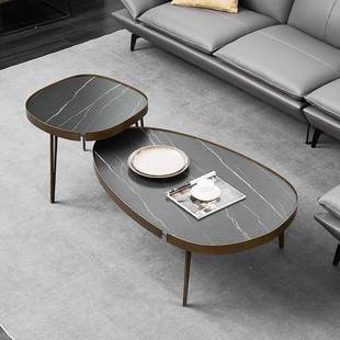 意式 岩板大小椭圆茶组创合现代简型约轻奢小户几设计师网红642意