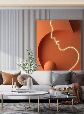 轻奢关挂画LE灯发光人物装玄饰画现代简XG-A607约巨幅沙客D厅发落