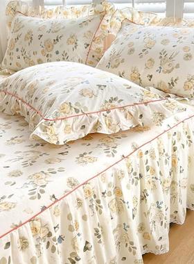 2裙0su26+52625新款全棉床三件单件床罩纯棉床单带裙花边韩式床围