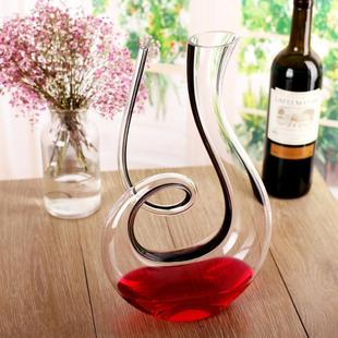 订制LOG创O无铅水晶玻璃异性醒酒酒器134人工吹一体成型制意红醒