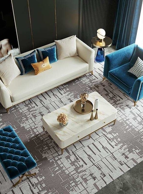 后现代三人位皮艺白色沙发简约客厅不锈钢蓝色丝绒脚踏沙发整装