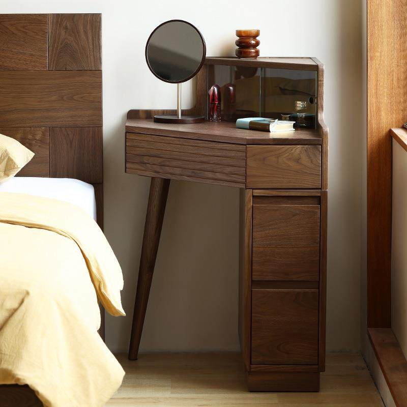 北美黑胡桃木梳妆台小户型实木化妆桌多功能储物桌子斗柜一体妆台,电子元器件市场,其它元器件,淘宝优惠券,粉丝福利购,淘宝优惠卷