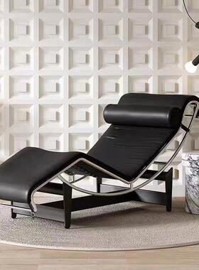 现代简约柯布西耶黑色单人躺椅设计师午睡阳台家用经典懒人椅