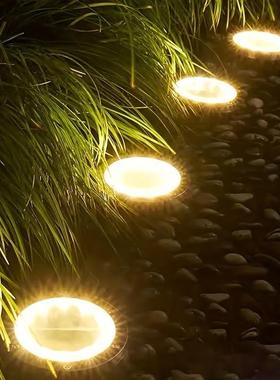 2026新款跨境太阳能户外灯8led暖白色地灯跨境